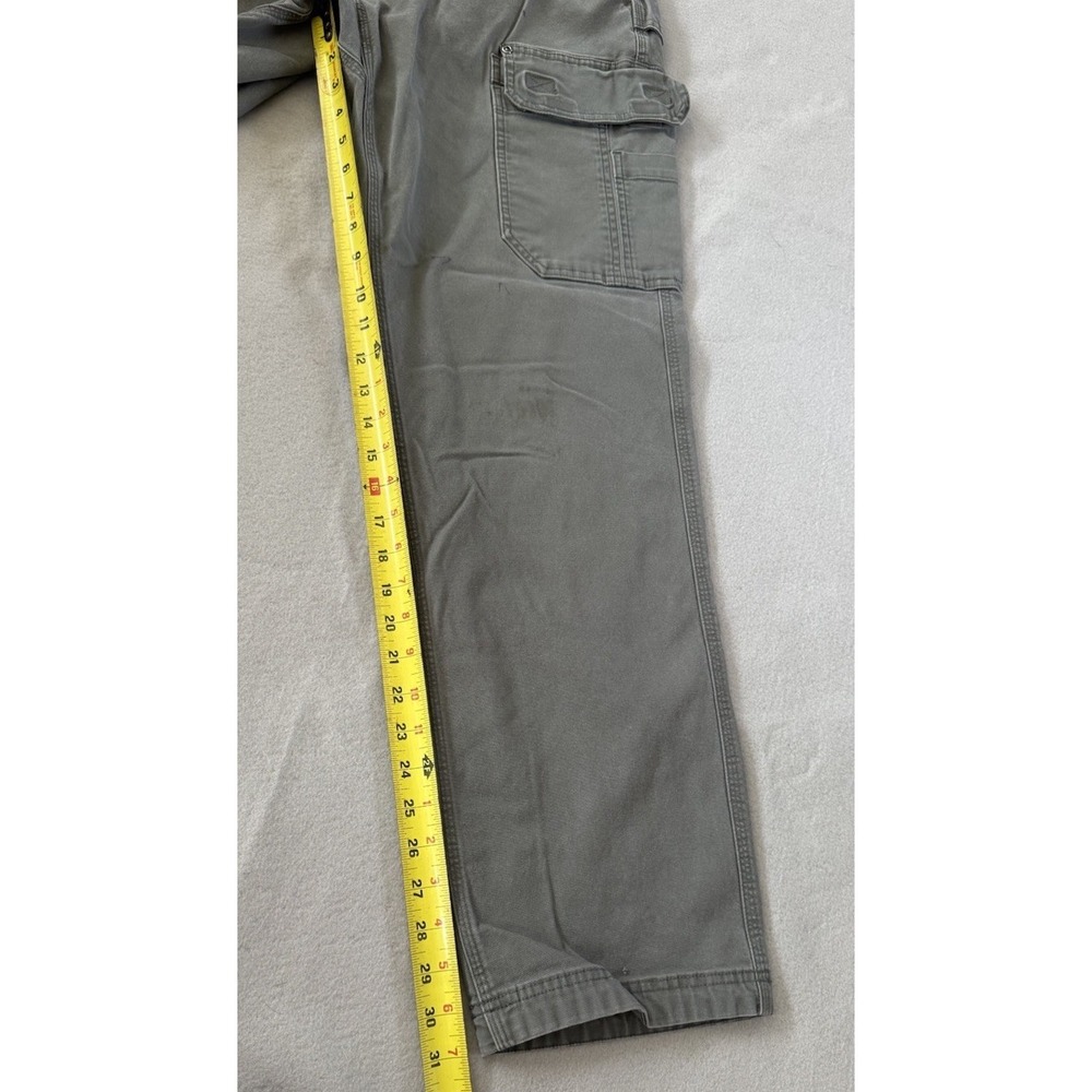 Duluth Trading Flex Fire Hose Cargo Pants Mens 36x34 Olive Green Workwear Util - Picture 7 of 12